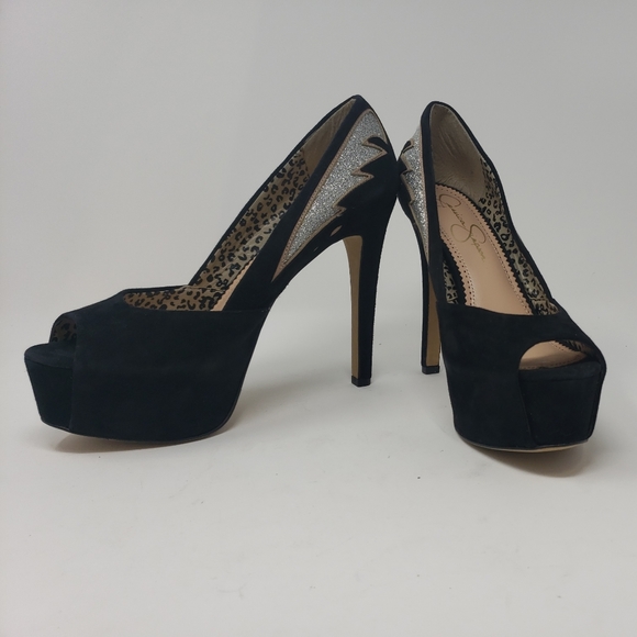 Jessica Simpson CALYPSO Leather Platform Stilettos - Picture 4 of 8